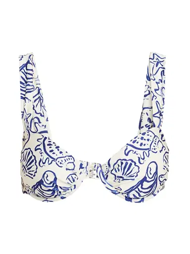 Simkhai Women's Anniston Printed Ruched Cup Bikini Top | Thumbnail 1 Simkhai Women's Anniston Printed Ruched Cup Bikini Top | Thumbnail 1