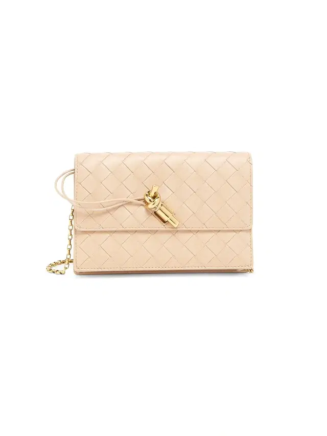 Bottega Veneta Women's Andiamo Intrecciato Leather Chain Pouch - Shore Muse Brass