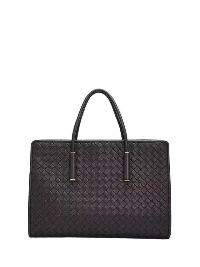 Bottega Veneta Women's Barbara Intrecciato Leather Tote Bag - Espresso Brass