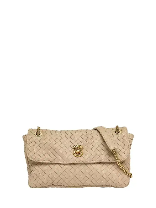 Bottega Veneta Women's Madison Intrecciato Leather Shoulder Bag - Ecru Muse Brass