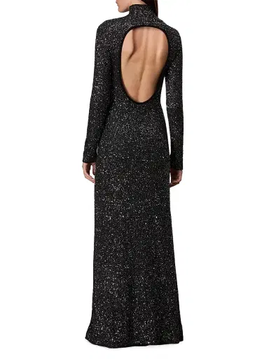 rag & bone Women's Danni Metallic Knit Turtleneck Gown - Black | Thumbnail 5 rag & bone Women's Danni Metallic Knit Turtleneck Gown - Black | Thumbnail 5
