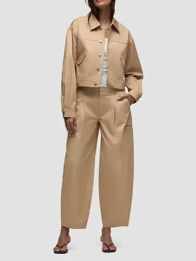 Hudson Jeans Women's Gigi Swing Trucker Jacket - Almond | Thumbnail 2 Hudson Jeans Women's Gigi Swing Trucker Jacket - Almond | Thumbnail 2
