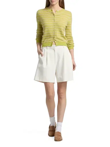 Guest In Residence Women's Jane Pebble-Striped Cashmere Cardigan | Thumbnail 2
