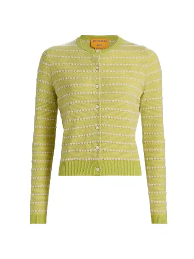 Guest In Residence Women's Jane Pebble-Striped Cashmere Cardigan | Thumbnail 1