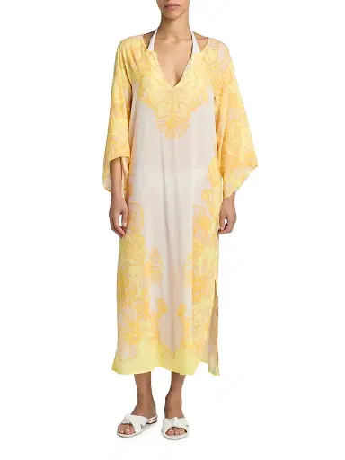 Lilly Pulitzer Women's Tialah Cotton-Blend Cover-Up Midi-Dress - Golden Glow Multi - Size Large | Thumbnail 3 Lilly Pulitzer Women's Tialah Cotton-Blend Cover-Up Midi-Dress - Golden Glow Multi - Size Large | Thumbnail 3