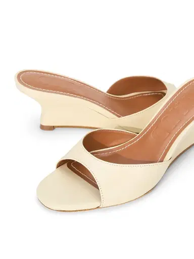 STAUD Women's Brigitte 60MM Wedge Mules - Cream | Thumbnail 5 STAUD Women's Brigitte 60MM Wedge Mules - Cream | Thumbnail 5