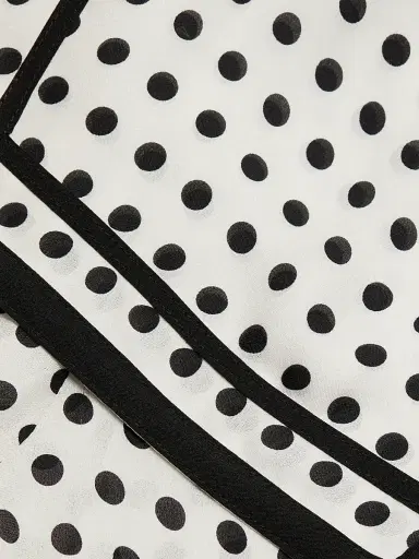 FRAME Women's Fleet Polka Dot Silk Blouse - Cream Multi | Thumbnail 7