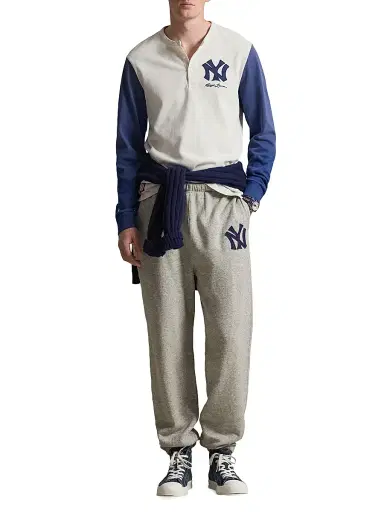 Polo Ralph Lauren Men's Yankees Cotton-Blend Fleece Sweatpants - Loft Heather - Size XXL | Thumbnail 2
