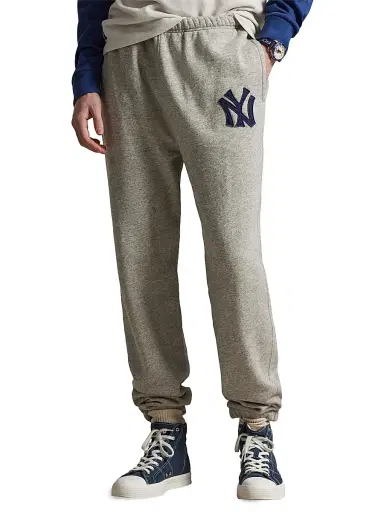 Polo Ralph Lauren Men's Yankees Cotton-Blend Fleece Sweatpants - Loft Heather - Size XXL | Thumbnail 3