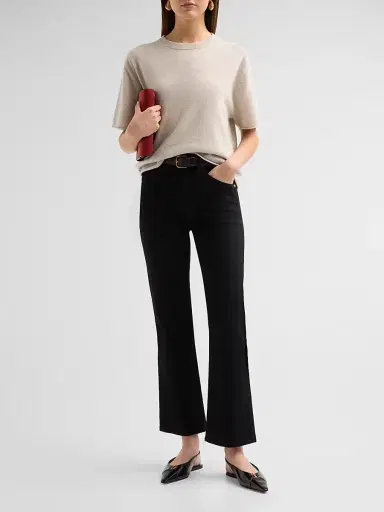 Lisa Yang Women's Cila Cashmere Crewneck T-Shirt - Oyster | Thumbnail 2 Lisa Yang Women's Cila Cashmere Crewneck T-Shirt - Oyster | Thumbnail 2
