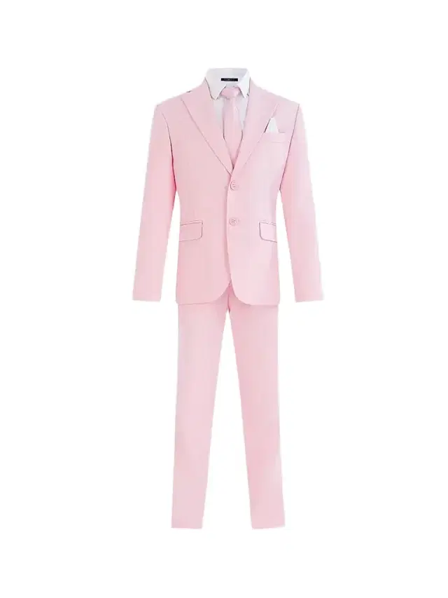 Four Piece Suit with Peak Lapel - Pink
