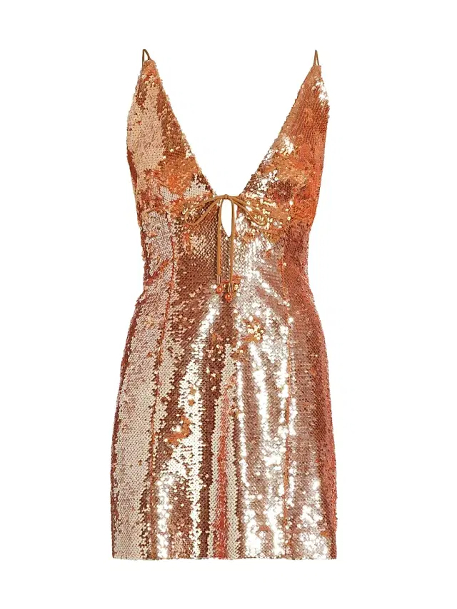 Sabina Musáyev Women's Cava Sequin Minidress - Copper