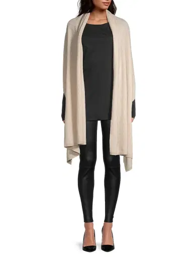 Sofia Cashmere Women's Cashmere Knit Wrap - Oatmeal | Thumbnail 2 Sofia Cashmere Women's Cashmere Knit Wrap - Oatmeal | Thumbnail 2