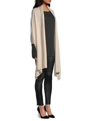 Sofia Cashmere Women's Cashmere Knit Wrap - Oatmeal | Thumbnail 4 Sofia Cashmere Women's Cashmere Knit Wrap - Oatmeal | Thumbnail 4