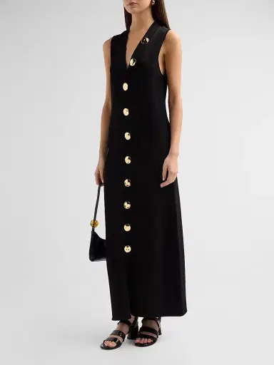 Altuzarra Women's Axia Button-Front Maxi Dress - Black - Size XL | Thumbnail 4 Altuzarra Women's Axia Button-Front Maxi Dress - Black - Size XL | Thumbnail 4