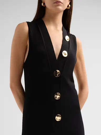 Altuzarra Women's Axia Button-Front Maxi Dress - Black - Size XL | Thumbnail 5 Altuzarra Women's Axia Button-Front Maxi Dress - Black - Size XL | Thumbnail 5