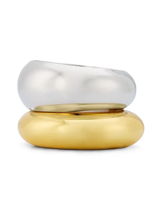 Women's Wayne 2-Piece 14K Gold-Plated Two-Tone Bangle Bracelet Set - Gold Silver