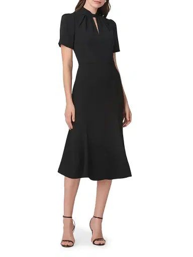 Shoshanna Women's Allegra Crepe Midi-Dress - Jet | Thumbnail 2 Shoshanna Women's Allegra Crepe Midi-Dress - Jet | Thumbnail 2