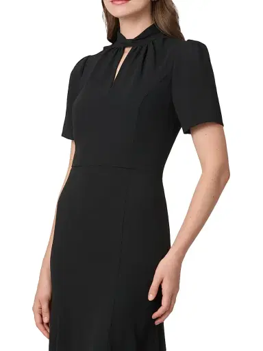 Shoshanna Women's Allegra Crepe Midi-Dress - Jet | Thumbnail 4 Shoshanna Women's Allegra Crepe Midi-Dress - Jet | Thumbnail 4