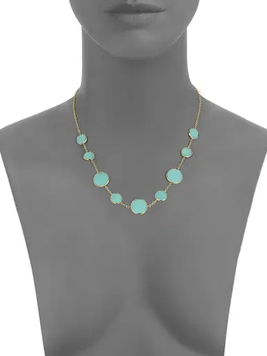 Ippolita Women's Polished Rock Candy 18K Yellow Gold & Turquoise Necklace - Gold Turquoise | Thumbnail 2 Ippolita Women's Polished Rock Candy 18K Yellow Gold & Turquoise Necklace - Gold Turquoise | Thumbnail 2