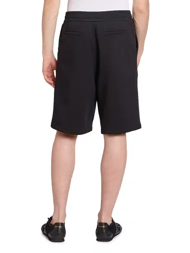 Balmain Men's Vine Logo Cotton Sweatshorts - Noir Blanc | Thumbnail 5