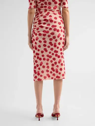 Stella McCartney Women's Raspberry-Print Mesh Pencil Skirt | Thumbnail 3