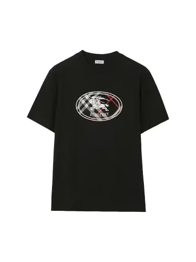 Burberry Men's Ryan Knight Stamp Crewneck T-Shirt - Black | Thumbnail 1