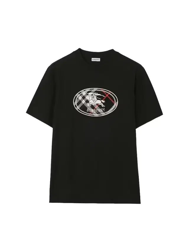 Burberry Men's Ryan Knight Stamp Crewneck T-Shirt - Black