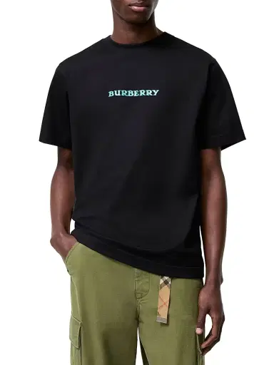 Burberry Men's Ryan Big EKD Crewneck T-Shirt - Black | Thumbnail 3
