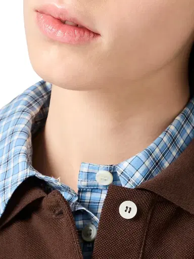 Miu Miu Women's Cotton Piqué Polo Shirt - Brown - Size XS | Thumbnail 5 Miu Miu Women's Cotton Piqué Polo Shirt - Brown - Size XS | Thumbnail 5