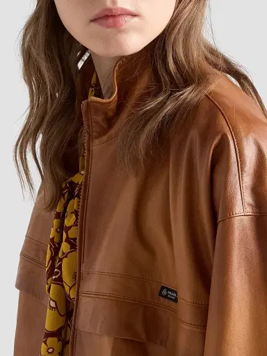 Prada Women's Nappa Leather Jacket - Brown - Size 8 | Thumbnail 5