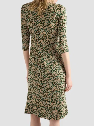 Prada Women's Embroidered Printed Sable Dress | Thumbnail 4 Prada Women's Embroidered Printed Sable Dress | Thumbnail 4