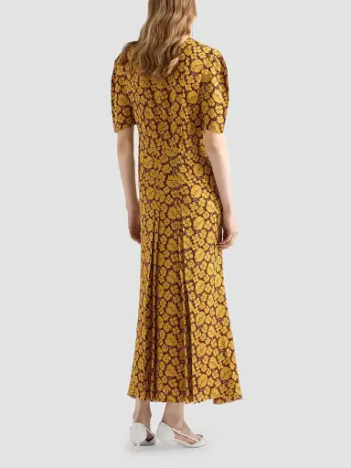 Prada Women's Embroidered Printed Sable Dress | Thumbnail 3