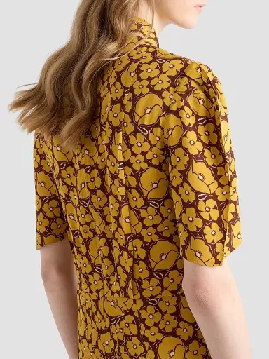 Prada Women's Embroidered Printed Sable Dress | Thumbnail 6