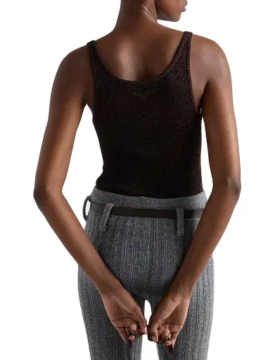 Prada Women's Lamé Tank Top - Brown | Thumbnail 3
