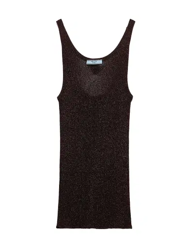 Prada Women's Lamé Tank Top - Brown | Thumbnail 1