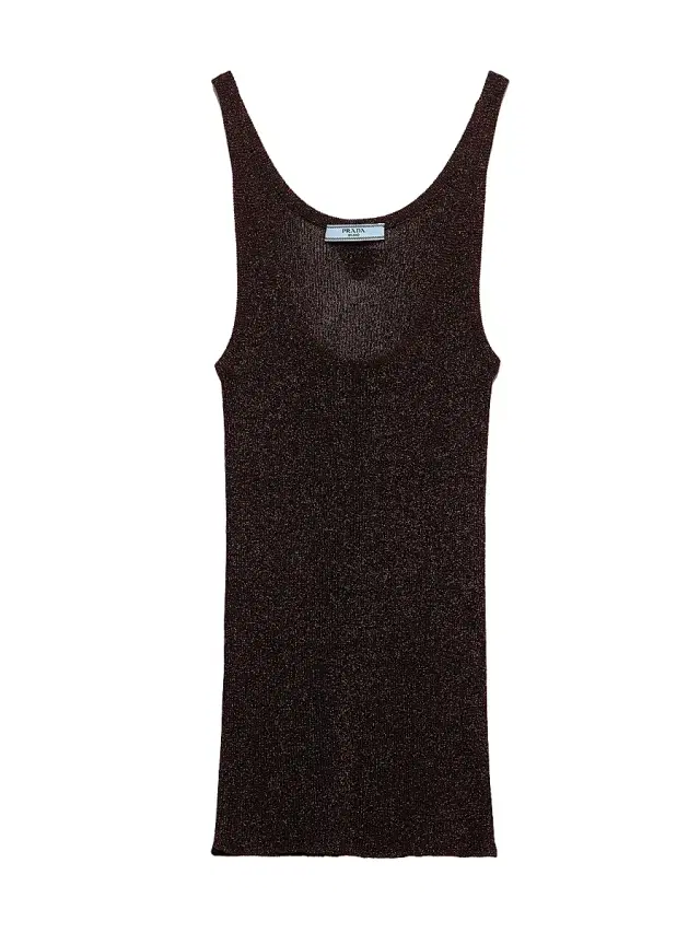 Women's Lamé Tank Top - Brown