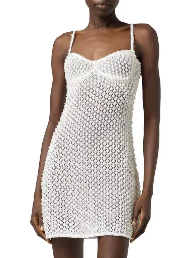 GIUSEPPE DI MORABITO Women's Act II: The Fall Of Icarus Abito Crochet Cotton Minidress | Thumbnail 1 GIUSEPPE DI MORABITO Women's Act II: The Fall Of Icarus Abito Crochet Cotton Minidress | Thumbnail 1