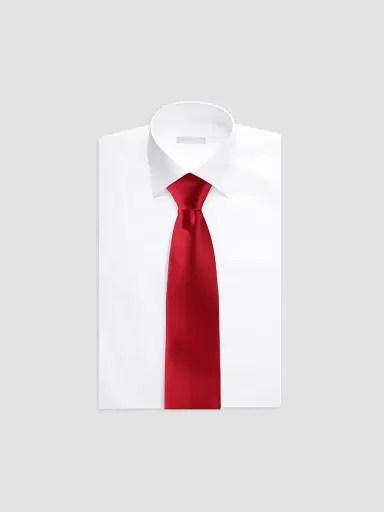 Stefano Ricci Men's Luxury Handmade Silk Tie - Ruby Red | Thumbnail 2