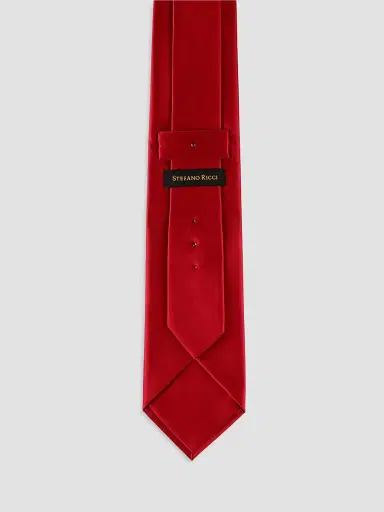 Stefano Ricci Men's Luxury Handmade Silk Tie - Ruby Red | Thumbnail 3