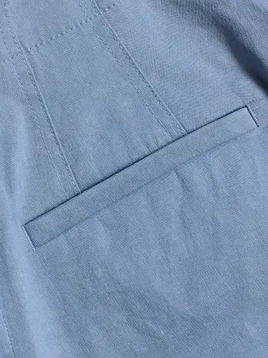 A.L.C. Women's Liam Linen-Blend Shorts - Dusk Blue - Size 14 | Thumbnail 7
