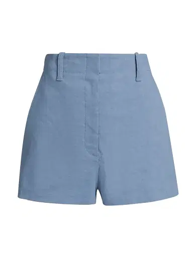 A.L.C. Women's Liam Linen-Blend Shorts - Dusk Blue - Size 14 | Thumbnail 1
