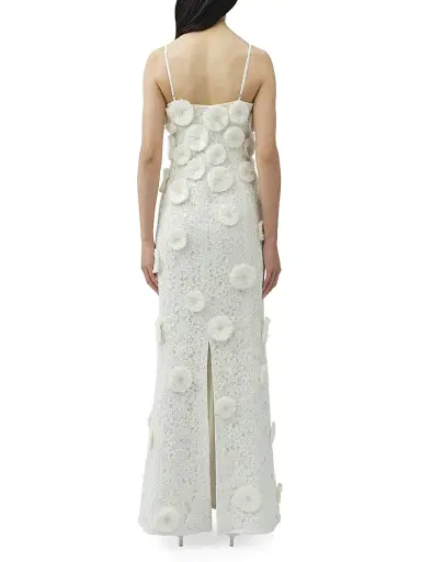 Simkhai Women's Maven Floral-Appliqué Sequined Lace Gown - White - Size 0 | Thumbnail 4 Simkhai Women's Maven Floral-Appliqué Sequined Lace Gown - White - Size 0 | Thumbnail 4
