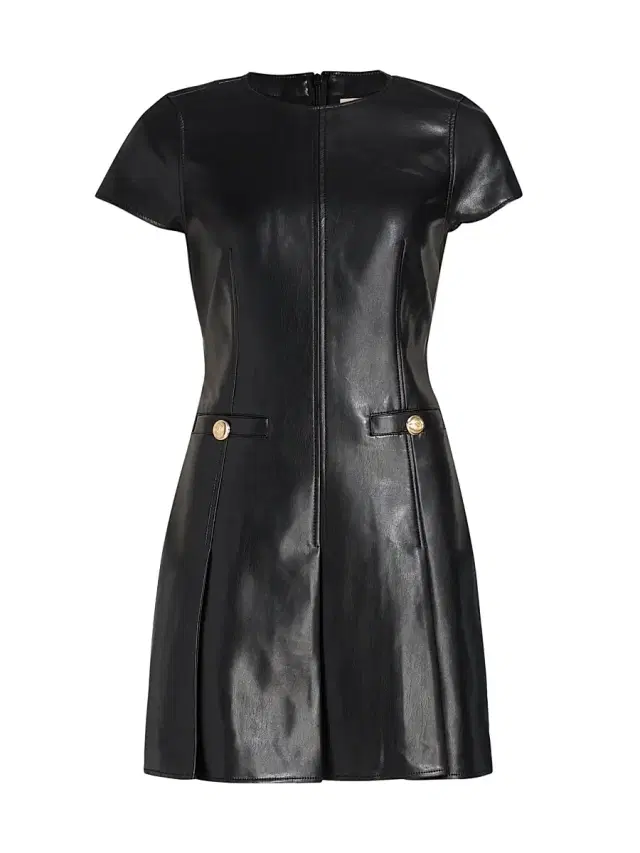 Cinq à Sept Women's Nova Faux Leather Minidress - Black
