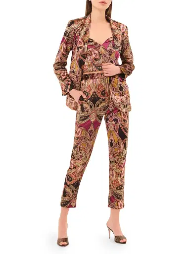 Misa Los Angeles Women's Catroux Paisley Velvet Blazer - Persian Paisley | Thumbnail 2 Misa Los Angeles Women's Catroux Paisley Velvet Blazer - Persian Paisley | Thumbnail 2