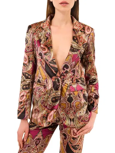 Misa Los Angeles Women's Catroux Paisley Velvet Blazer - Persian Paisley | Thumbnail 3 Misa Los Angeles Women's Catroux Paisley Velvet Blazer - Persian Paisley | Thumbnail 3