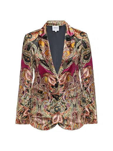 Misa Los Angeles Women's Catroux Paisley Velvet Blazer - Persian Paisley | Thumbnail 1 Misa Los Angeles Women's Catroux Paisley Velvet Blazer - Persian Paisley | Thumbnail 1