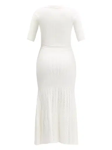 Hervé Léger Women's Adele Rib-Knit Midi-Dress - Alabaster - Size XS | Thumbnail 2 Hervé Léger Women's Adele Rib-Knit Midi-Dress - Alabaster - Size XS | Thumbnail 2