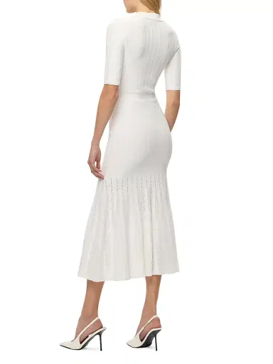 Hervé Léger Women's Adele Rib-Knit Midi-Dress - Alabaster - Size XS | Thumbnail 5 Hervé Léger Women's Adele Rib-Knit Midi-Dress - Alabaster - Size XS | Thumbnail 5