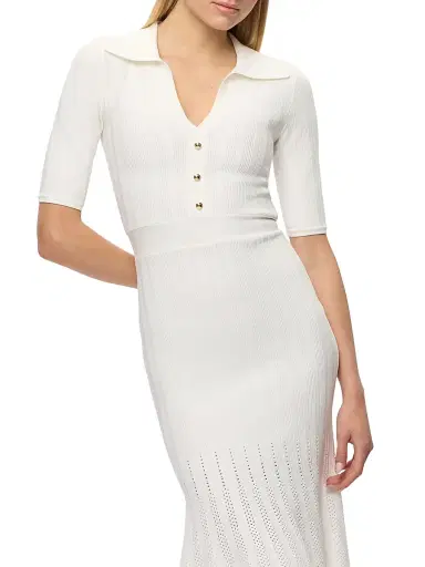 Hervé Léger Women's Adele Rib-Knit Midi-Dress - Alabaster - Size XS | Thumbnail 7 Hervé Léger Women's Adele Rib-Knit Midi-Dress - Alabaster - Size XS | Thumbnail 7